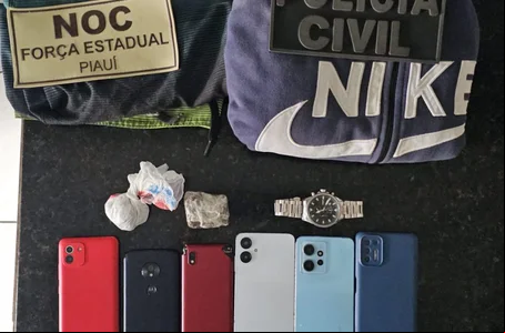 Objetos apreendidos pela Polícia Civil do Piauí