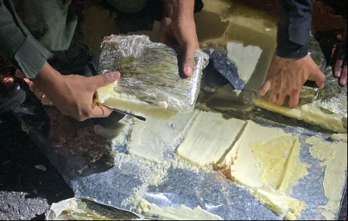 Pasta base de cocaína apreendida no Ceará
